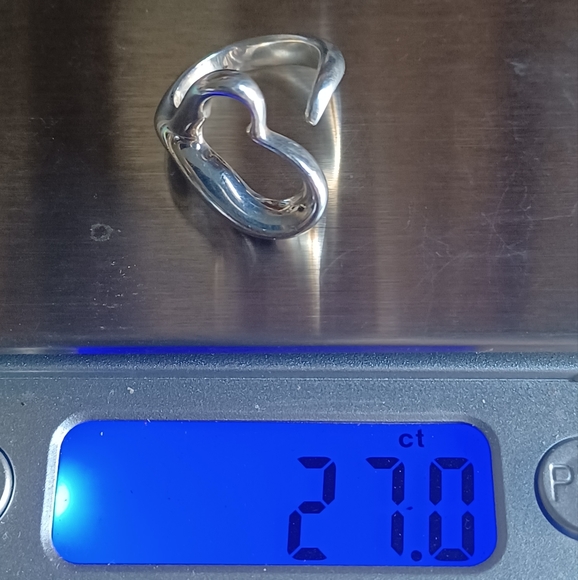 Tiffany & Co Sterling Silver Elsa Peretti Open Heart Ring Size 4.5 - Picture 8 of 8